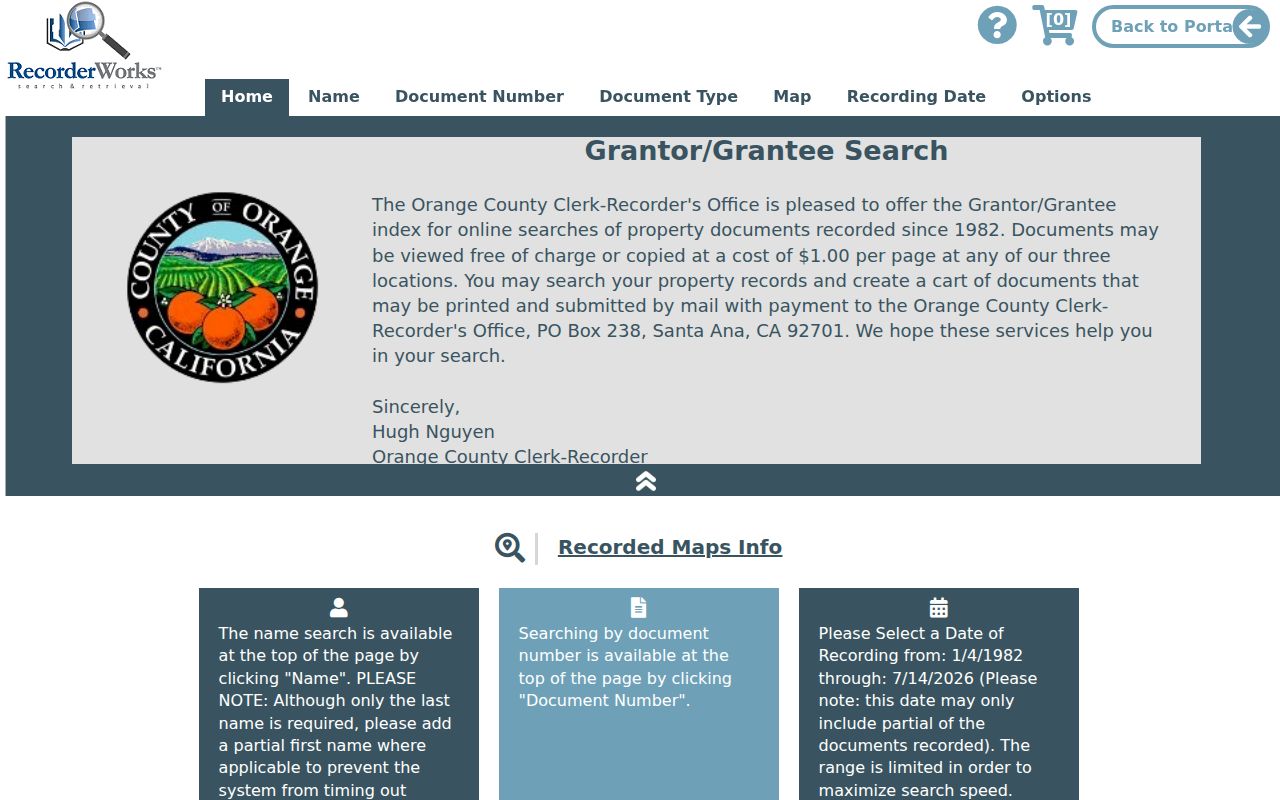 Newport Beach people search in Orange County RecorderWorks