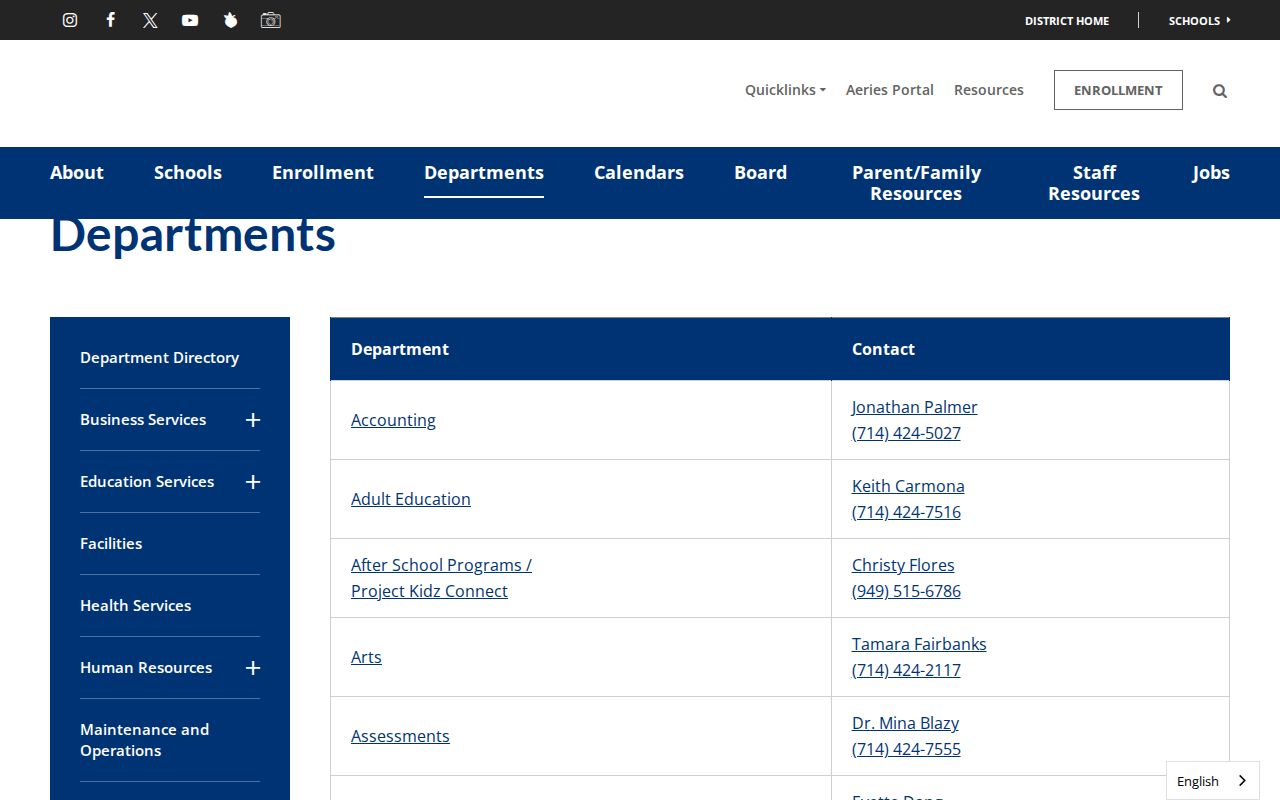 Newport Beach people directories for Newport-Mesa school departments